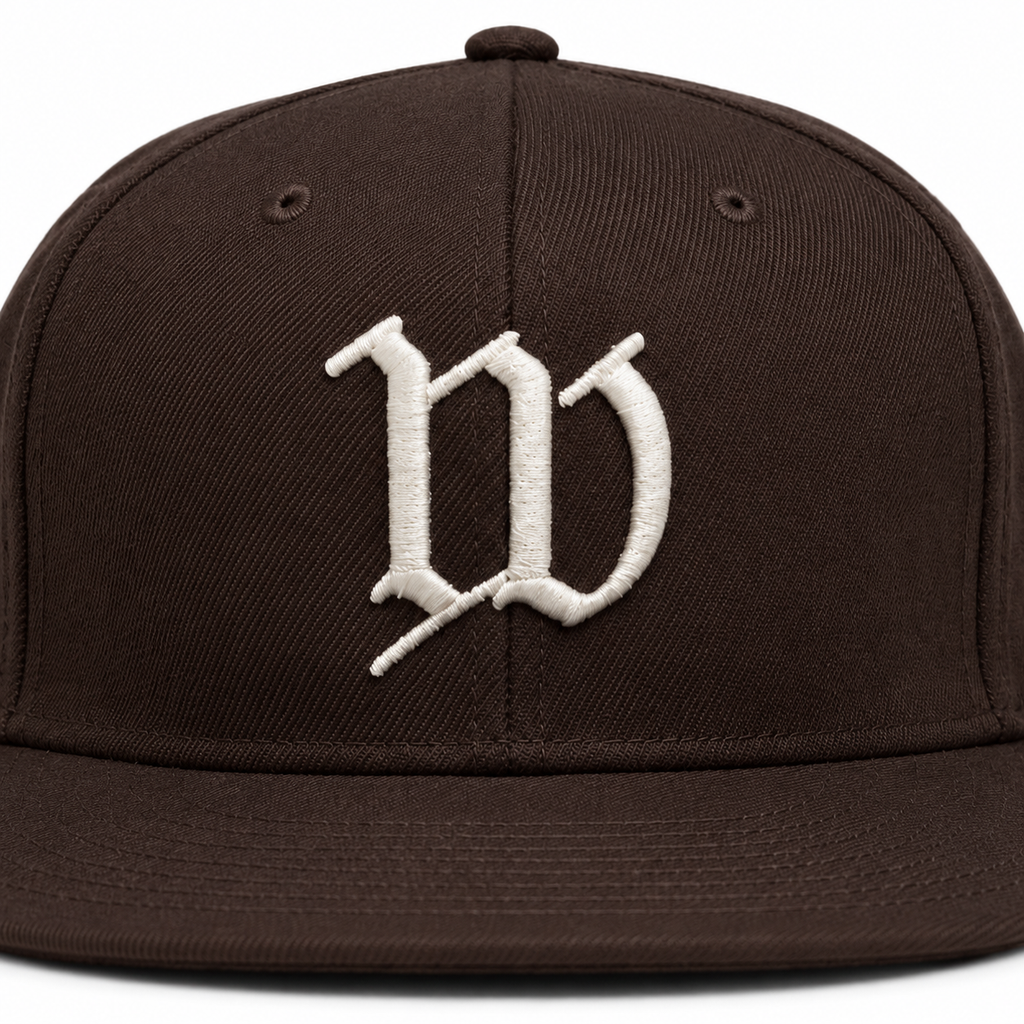 “W” Fitted Hat Brown (Puffy Embroidery Edition)