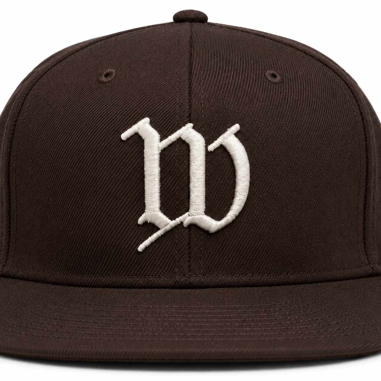 “W” Fitted Hat Brown (Puffy Embroidery Edition)